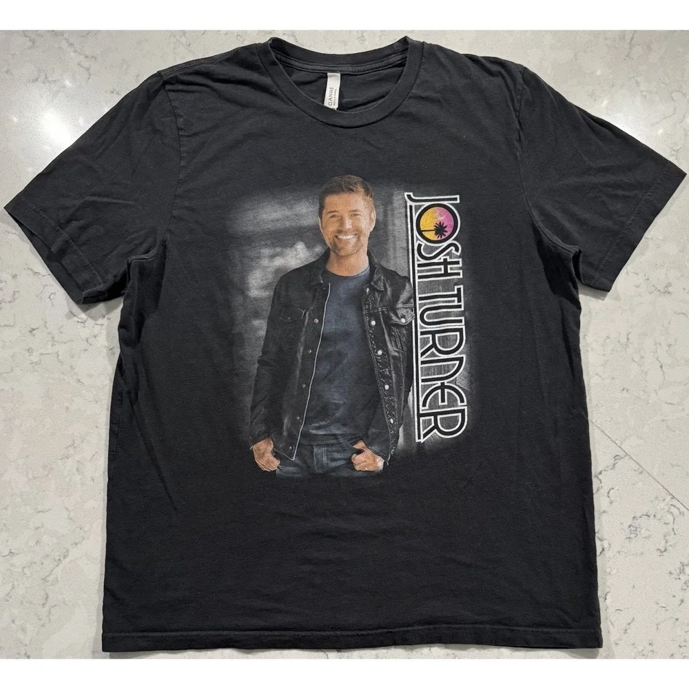 Josh‎ Turner Country Music Tour T-Shirt Unisex XL Black Graphic Double Sided Tee